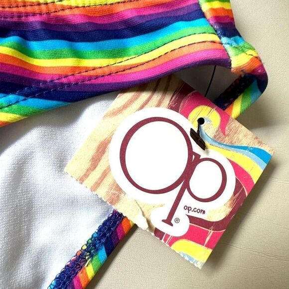 OP juniors rainbow stripe bikini bottoms - Picture 4 of 8